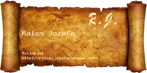 Raics Jozefa névjegykártya